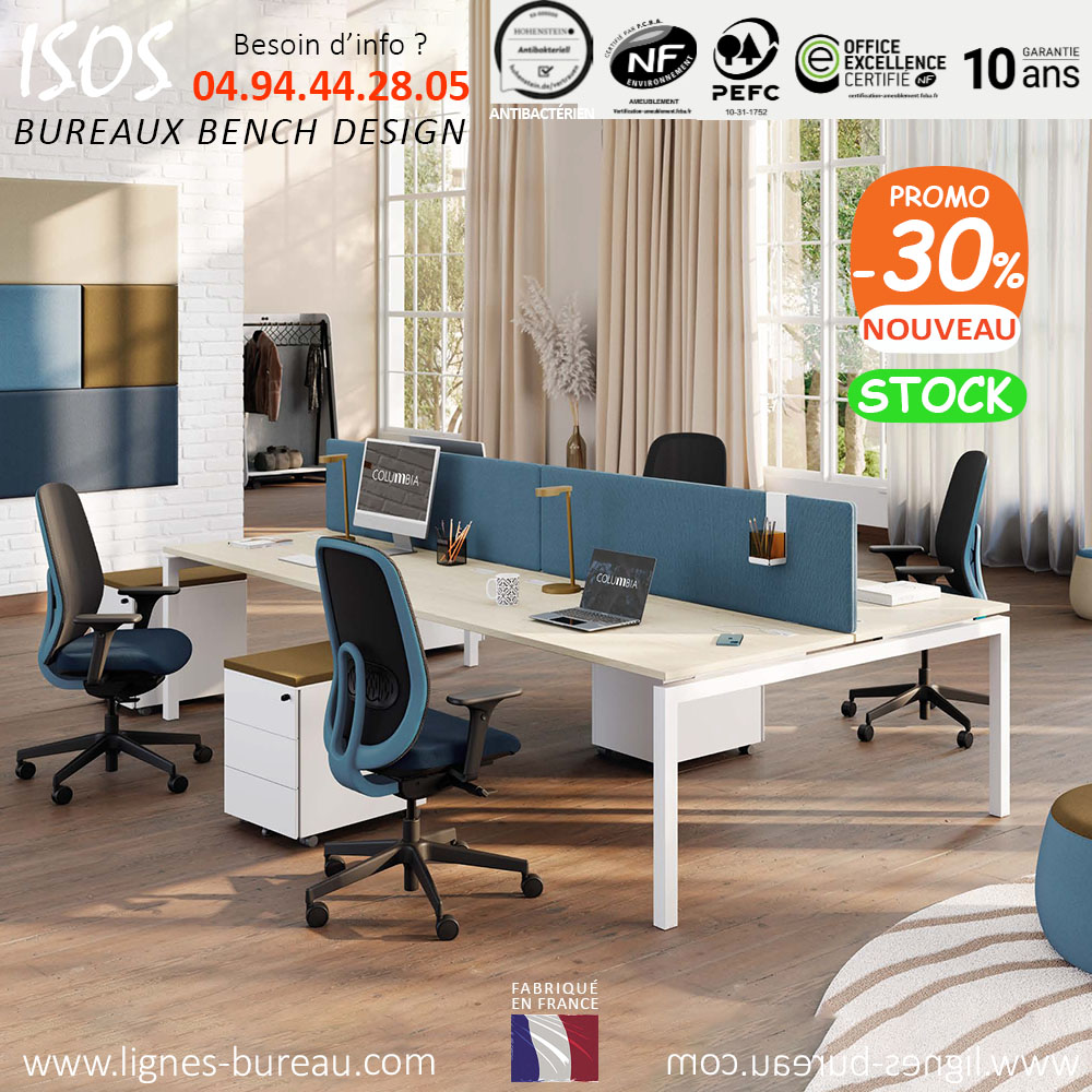 Table open space 4 postes de travail