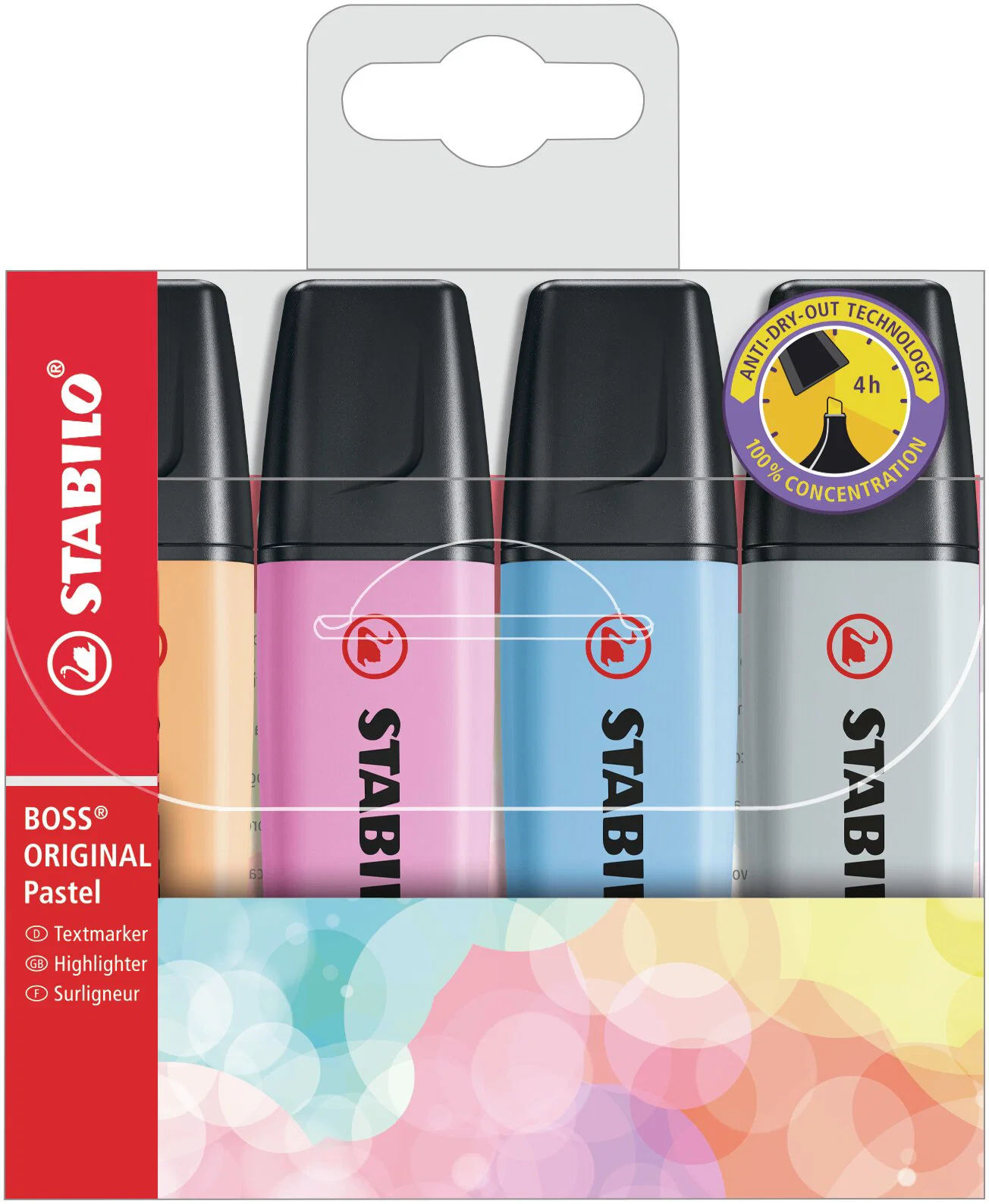 Surligneur paquet de 4 couleurs assortis